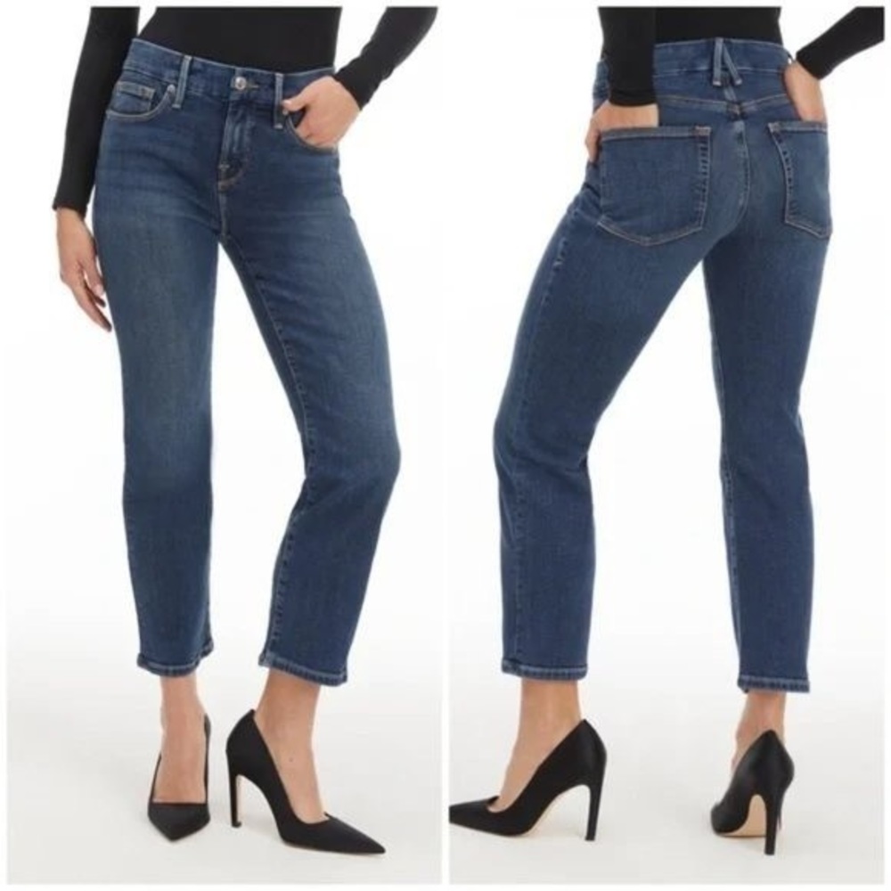 Good American petite plus size straight leg jeans
